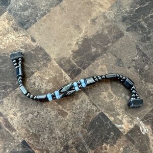 Black and Blue Magnetic Beaded Bracelet